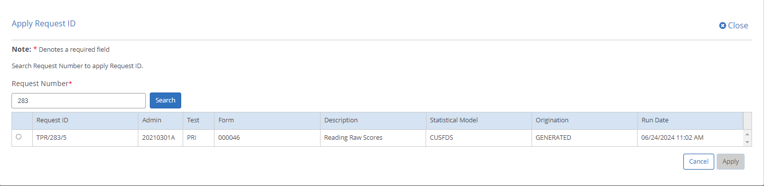 Request Details Equating CSEM Modal 2